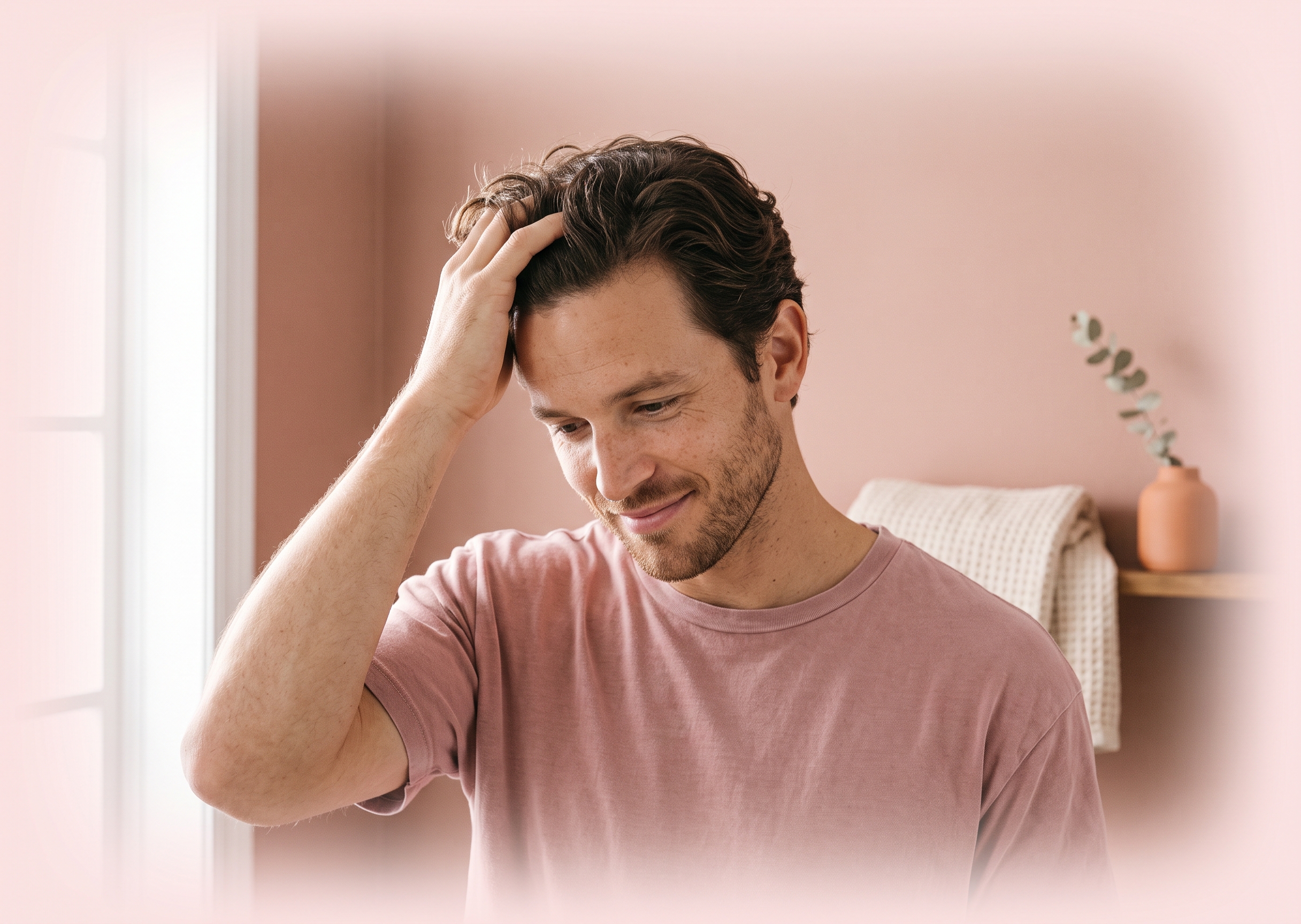 A patient using a Beyond Health hair loss treatment