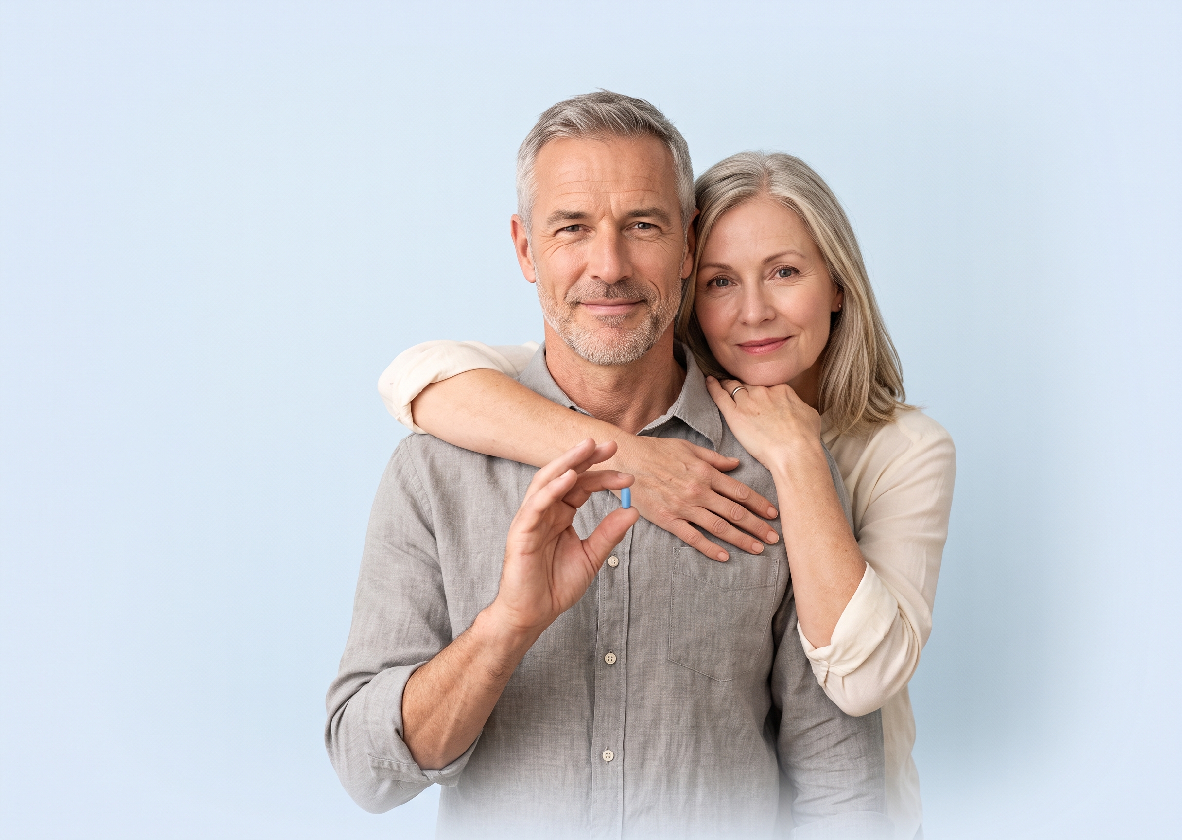 A couple together after starting private men’s health care