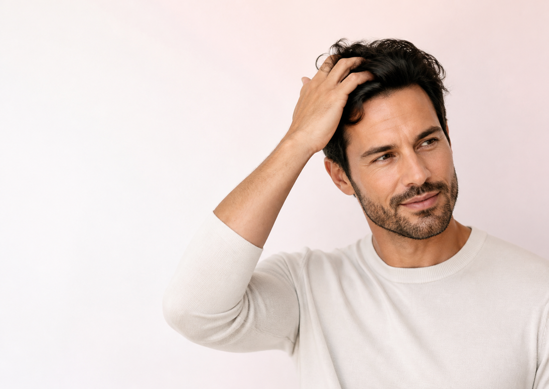 Man with a full head of hair — Beyond Health hair loss treatment